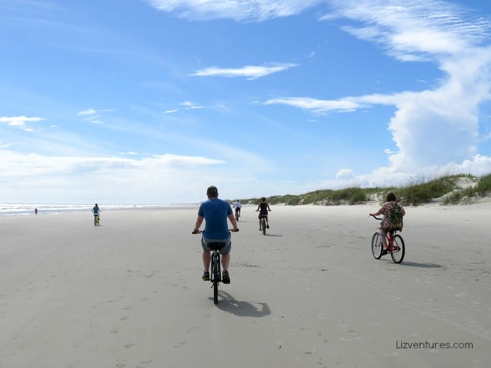 bike riding on Sunset Beach - Bird Island NC