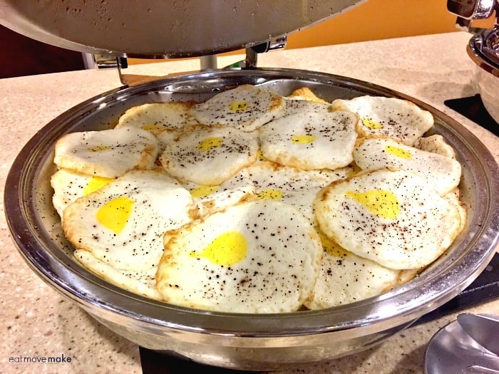 Towne Place Suites fried eggs with cracked black pepper