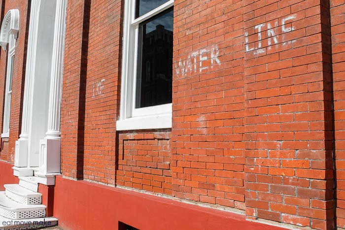 A close up of a brick building