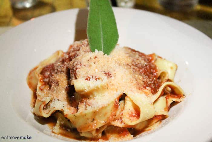 house-made pappardelle with marinara sauce - Old Bull Tavern Beaufort SC