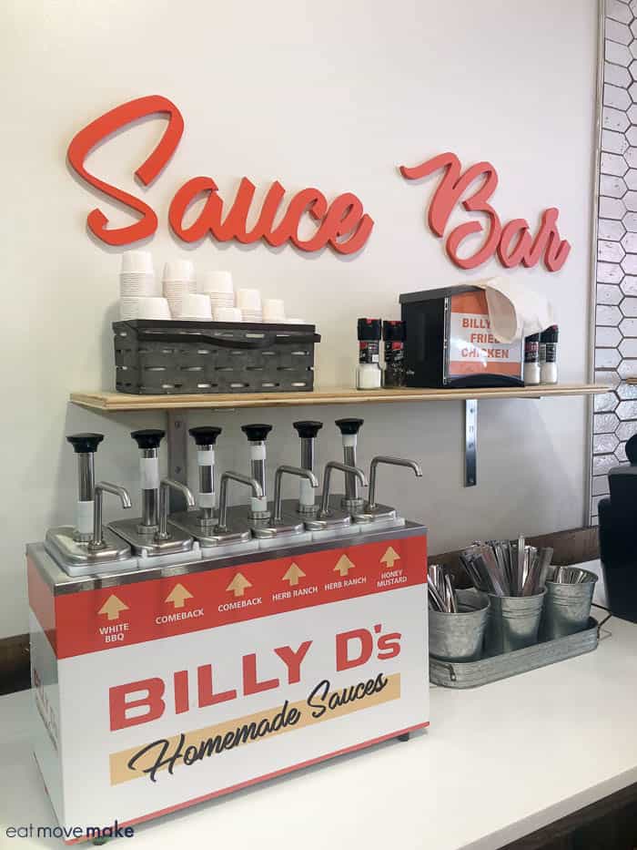 sauce bar at Billy D\'s