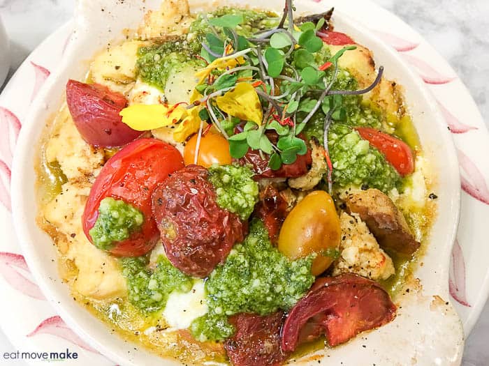 caprese strata in bowl