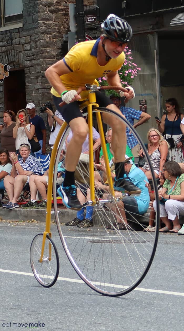 Clustered Spires High Wheel Race in Frederick MD Penny Farthing Race