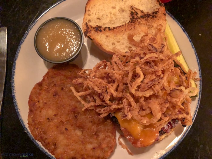 a burger on plate