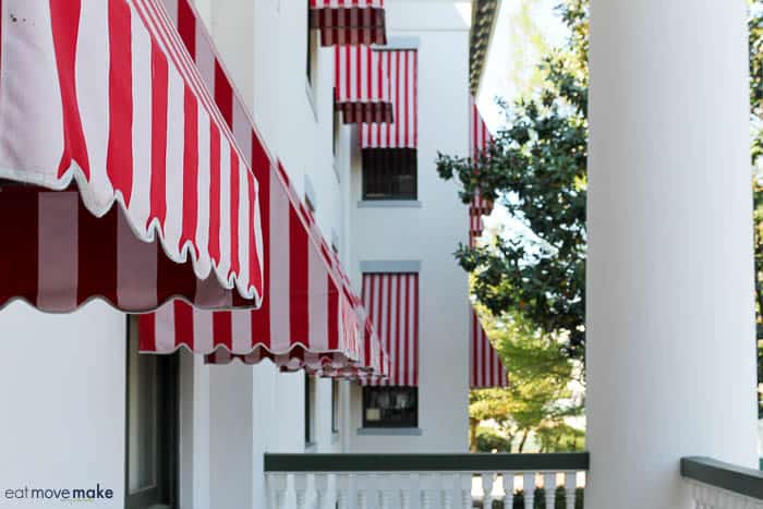 striped awnings