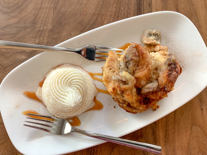 A plate of food with a fork 