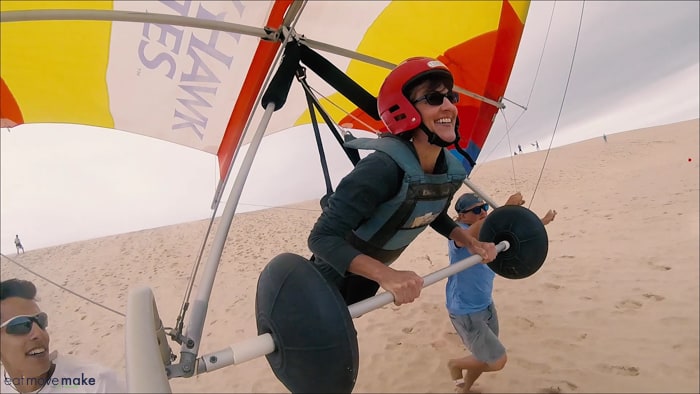 Jockey's Ridge hang gliding first flight