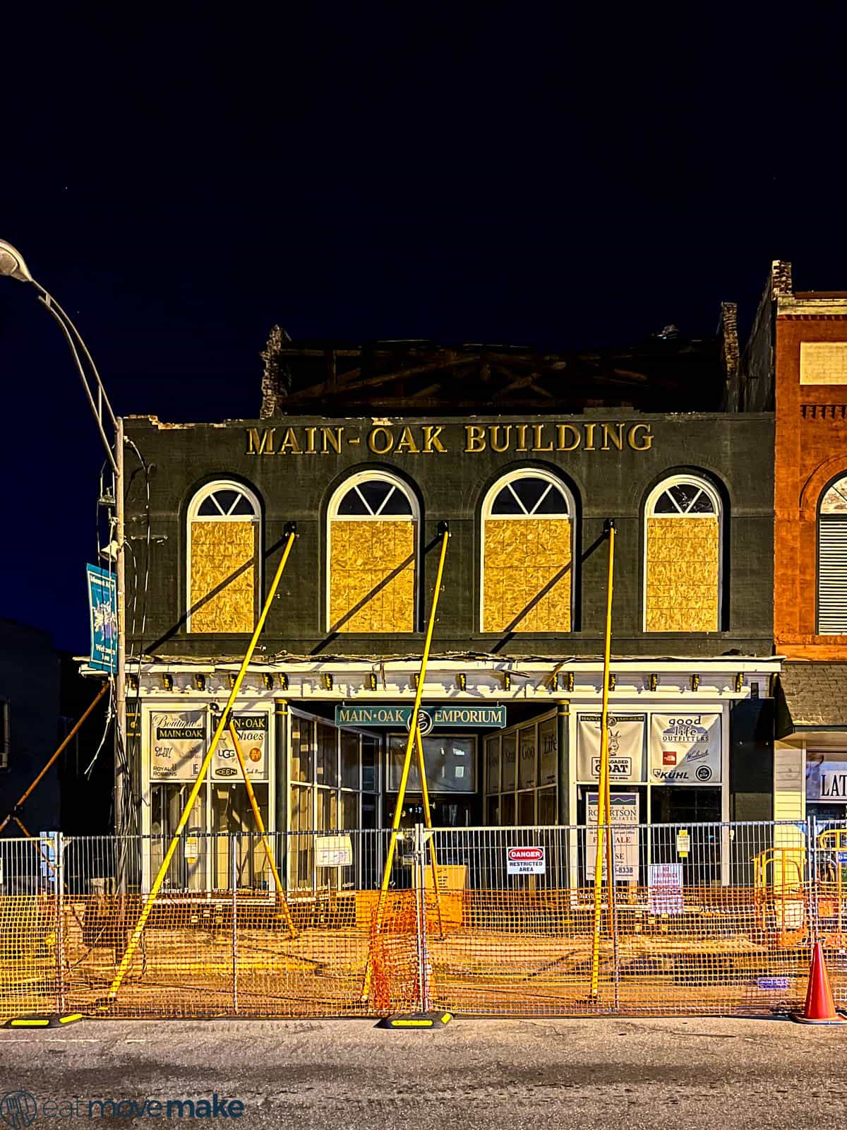 Main Oak Emporium collapsed in Mount Airy