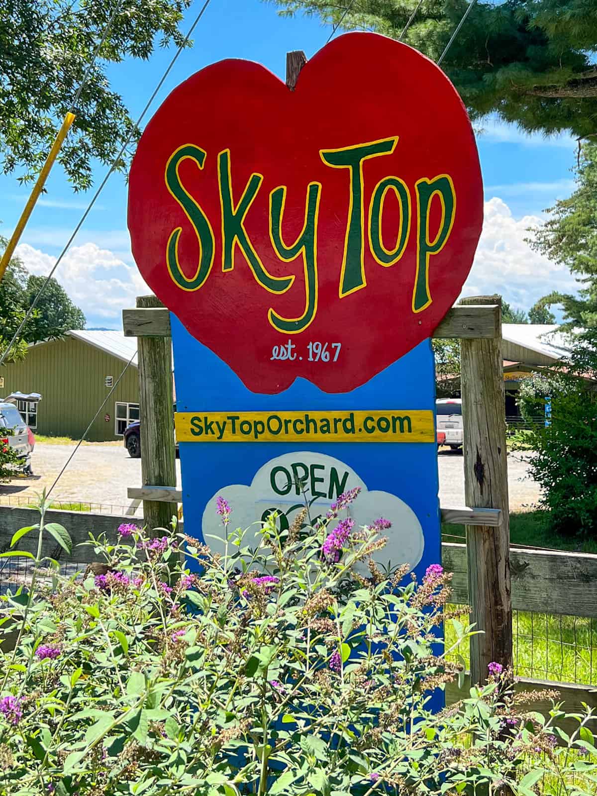 Sky Top Orchard sign