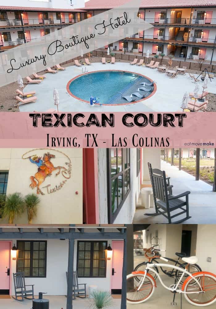 Texican Court, a brand new luxury boutique hotel in Las Colinas offers an experience! The exterior has the throwback appearance of an old-time motor court but it's FULL of amenities and modern luxuries. Very fun place to stay in Irving, TX. USA