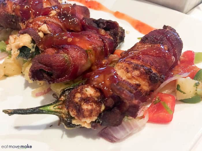 bacon wrapped jalapenos at Swampers