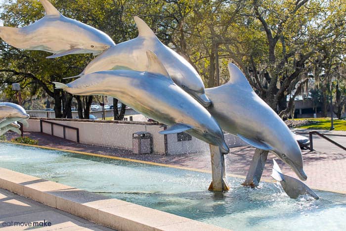 dolphin statues