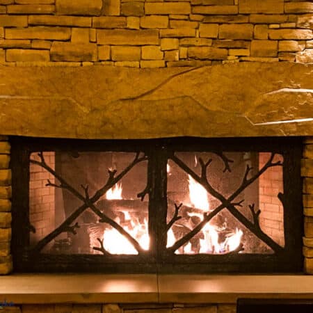 fireplace at L'Auberge