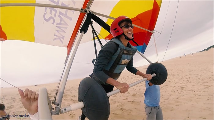 first hang gliding flight at Jockey's Ridge