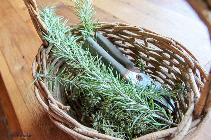A basket full of herbs