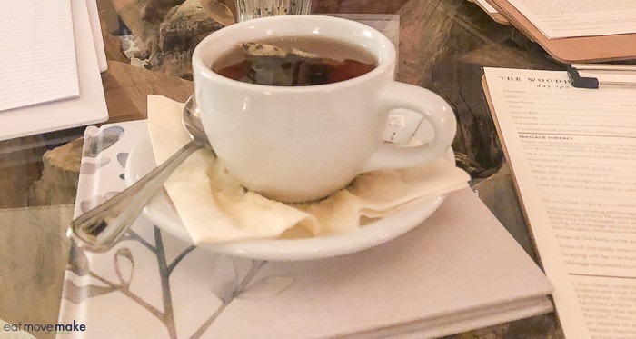 A cup of tea on a table