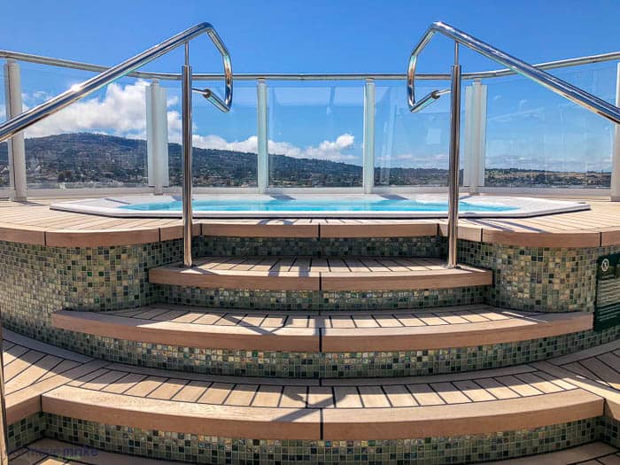 a hot tub on the sun deck