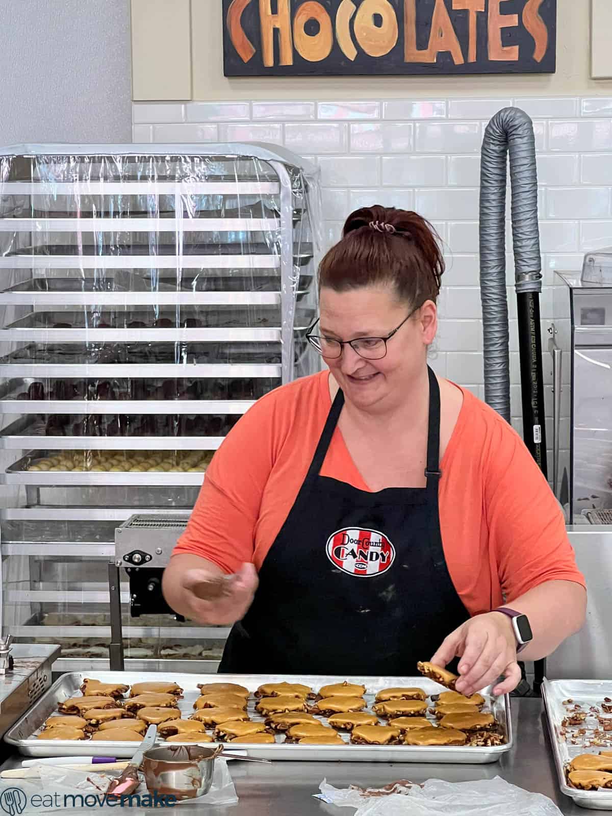 lady making candy