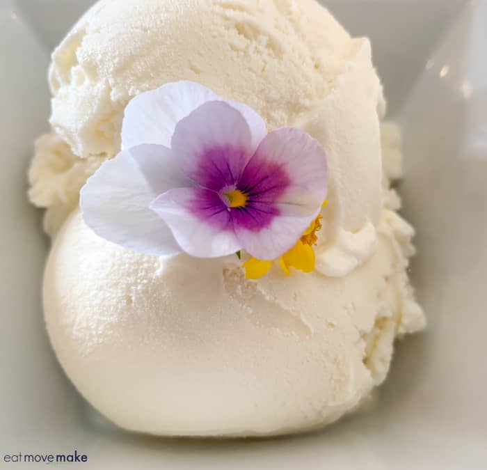 A close up of ice cream in bowl