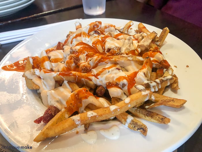 loaded fries on plate