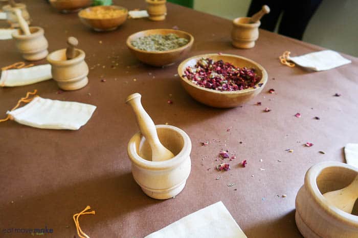 bowls of potpourri on table