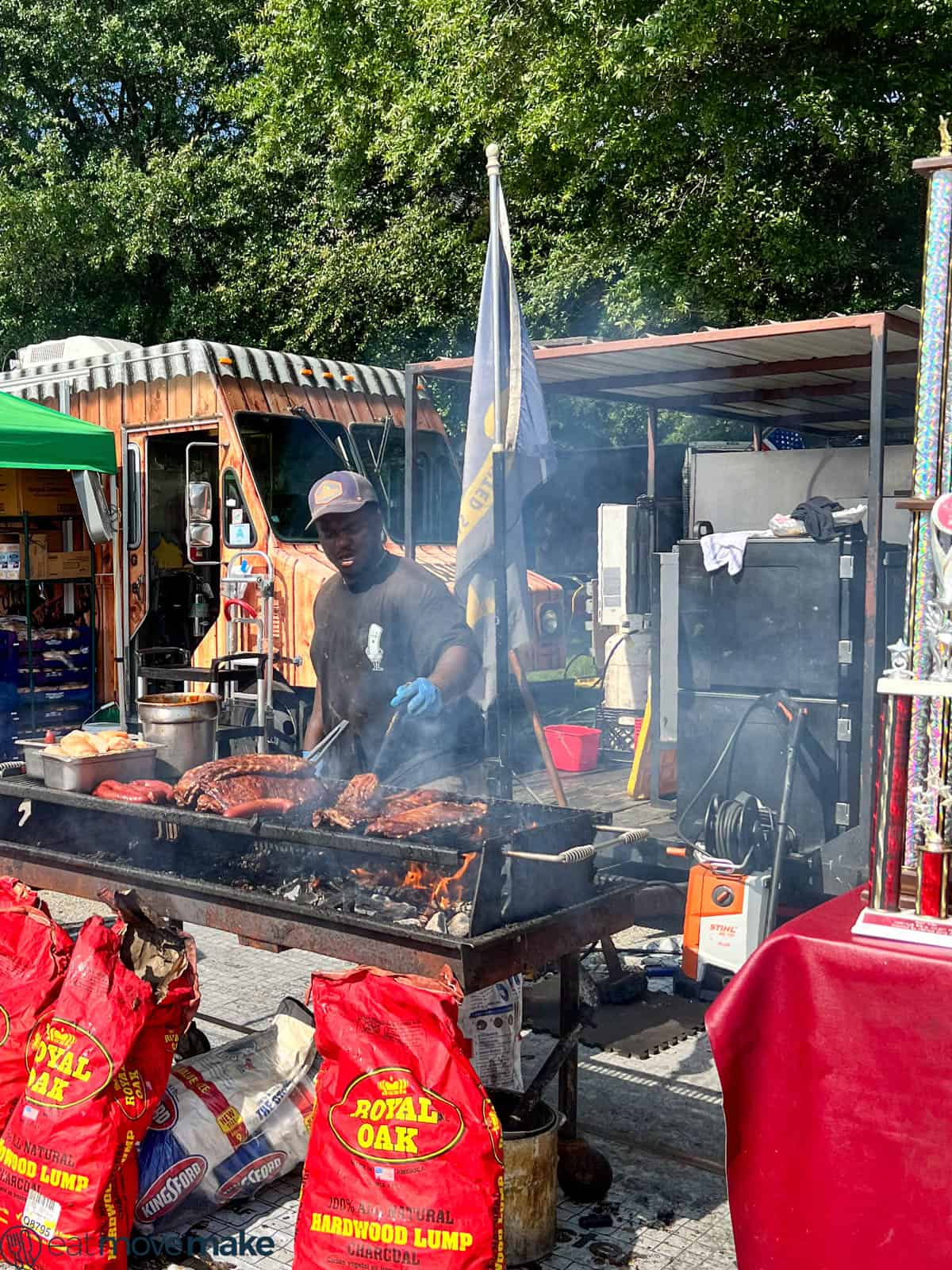 man basting ribs at SC Festival of Discovery