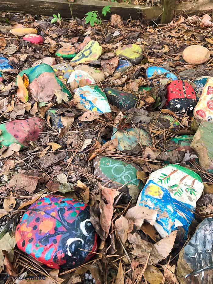 painted rocks on ground