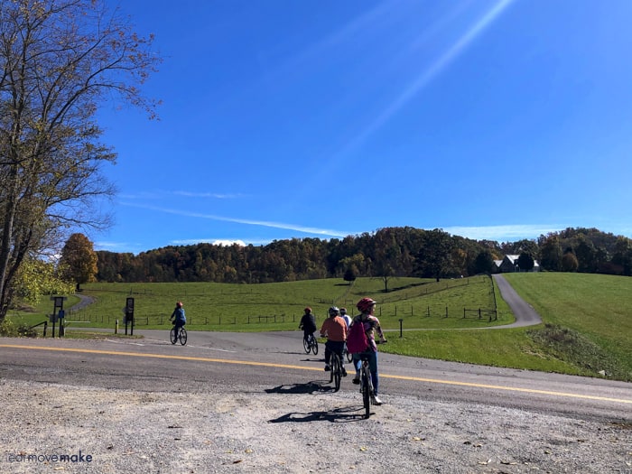 people biking on VA creeper trail