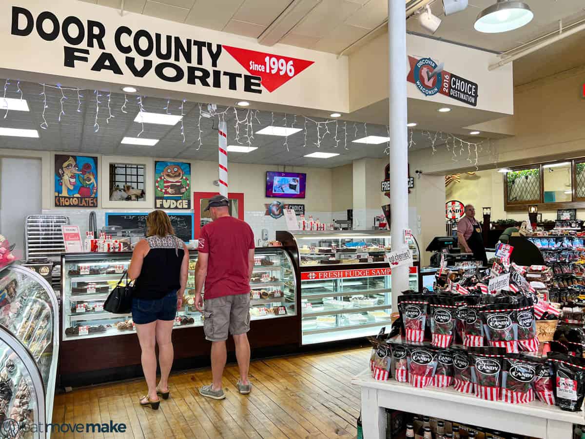 people in Door County Candy store