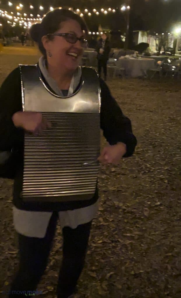 playing washboard at LSU Rural Life Museum