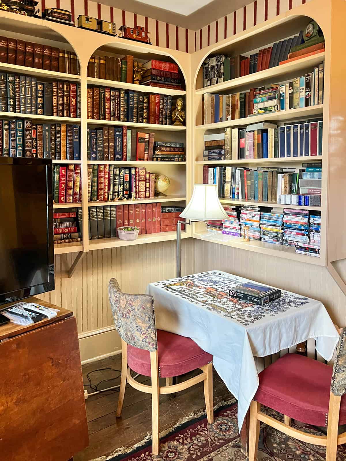 puzzles, books and vids at Waverly Inn