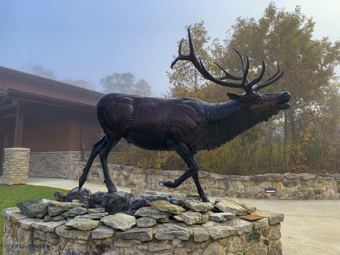 statue at Elk Country Visitor Center
