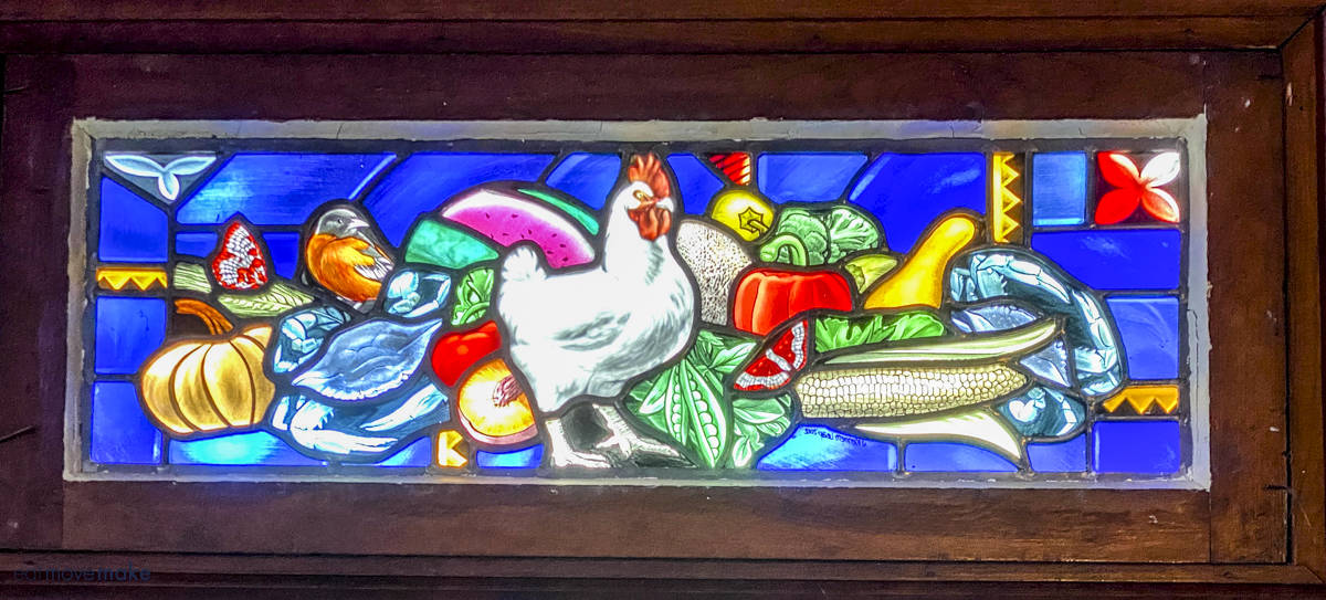 transom stained glass window at St. Philips