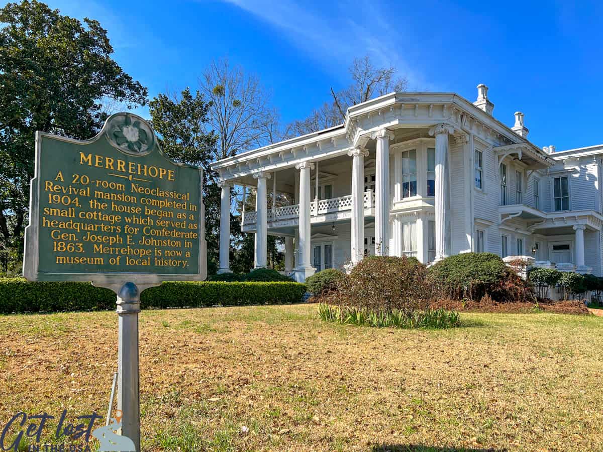 Merrehope with historic sign