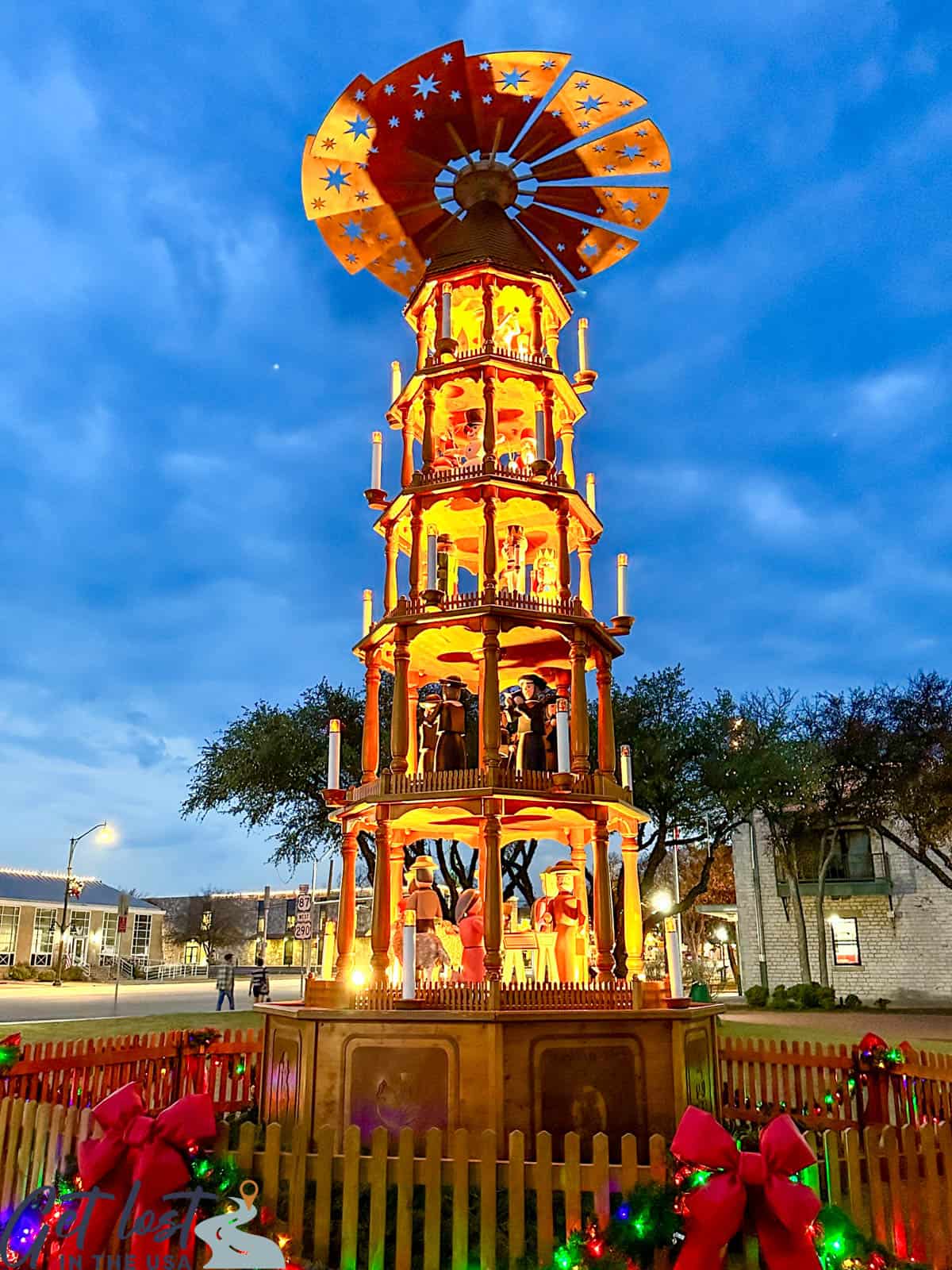 lit German Christmas pyramid