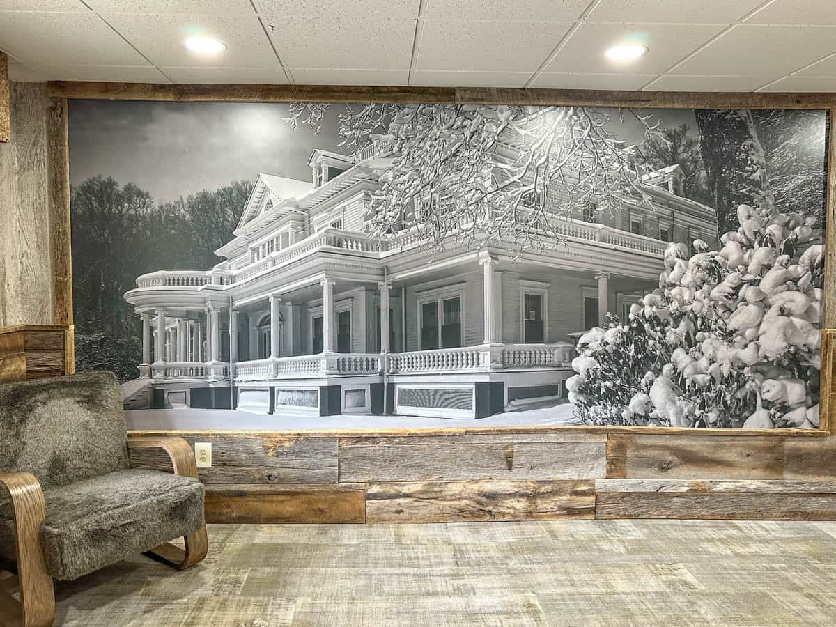 mural on 3rd floor of lodge