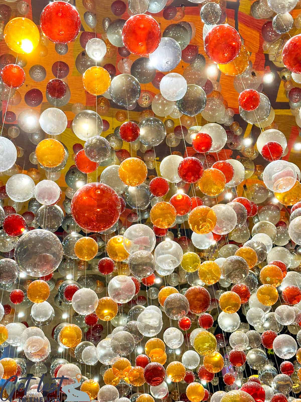 glass balls hanging in Golden Nugget