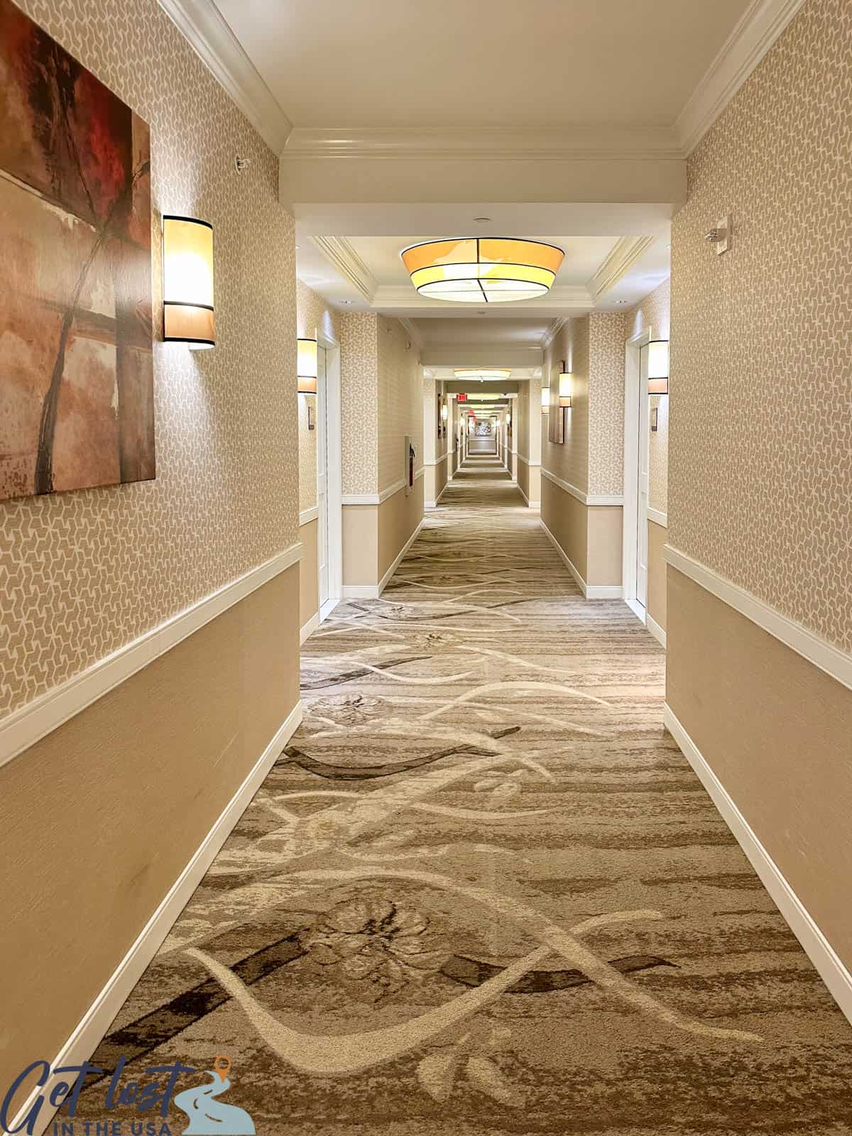 guest room hallway Gold Tower