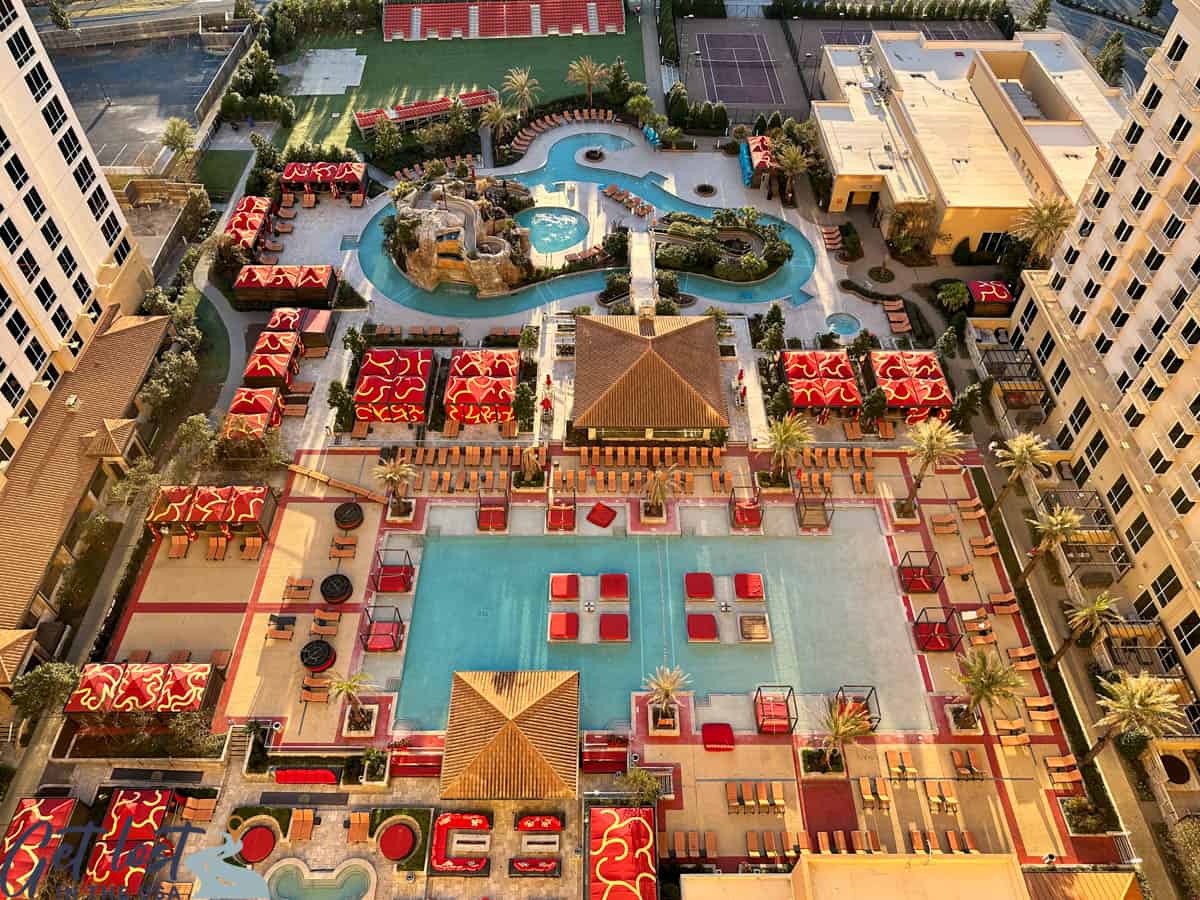 Golden Nugget Lake Charles pool area overhead view