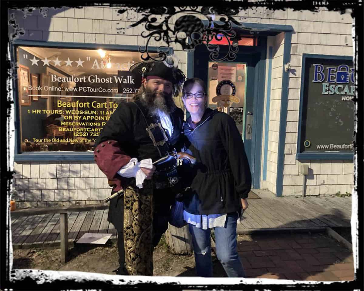 lady with ghost tour guide