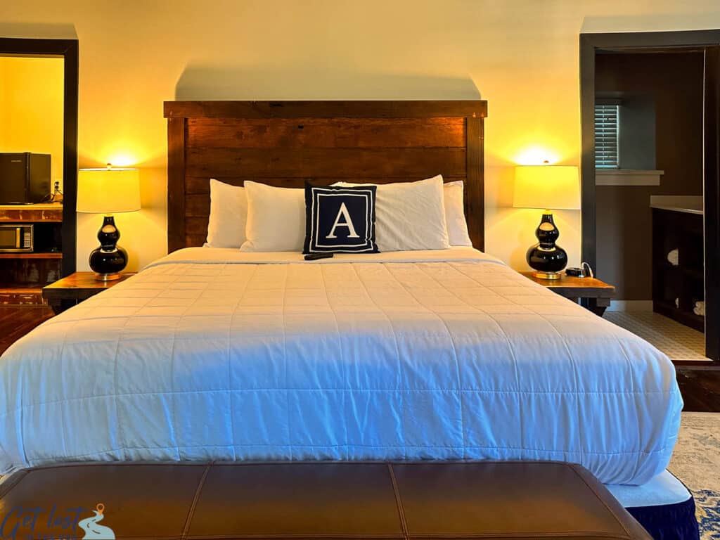 guest room in stone lodge