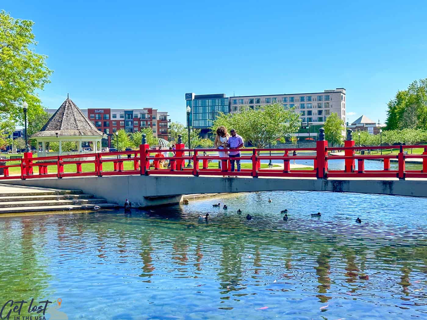 red bridge - Big Spring Park