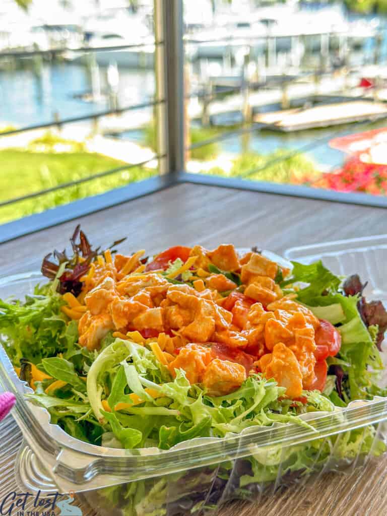 buffalo chicken salad on table