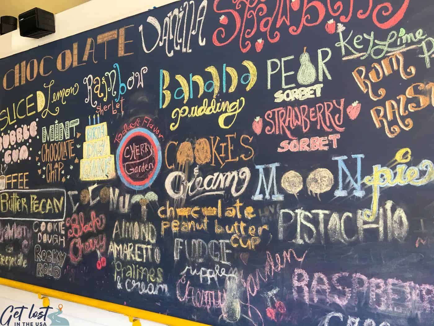 Cabarrus Creamery flavor board