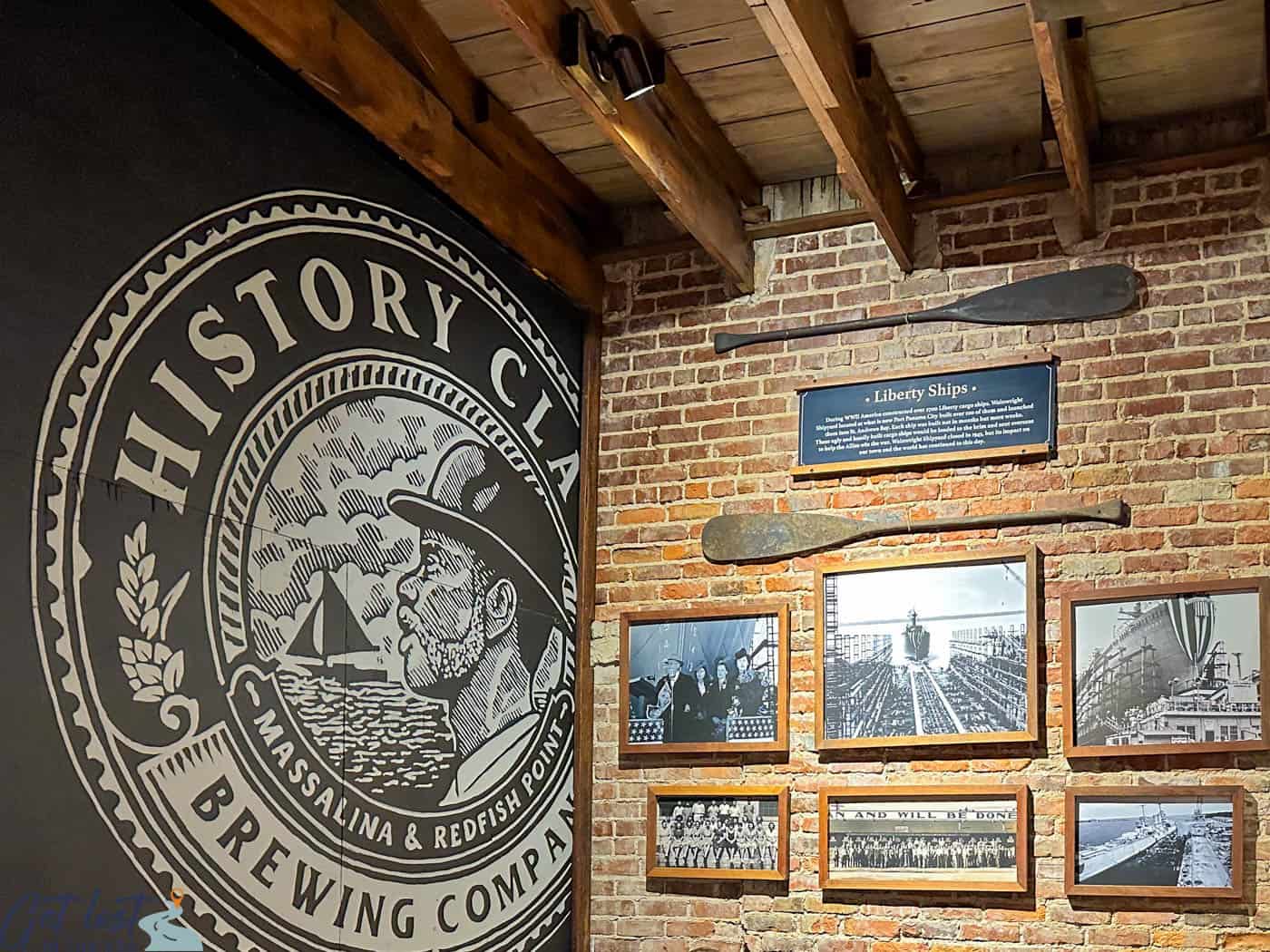 History Class Brewing Company logo and historic photos.