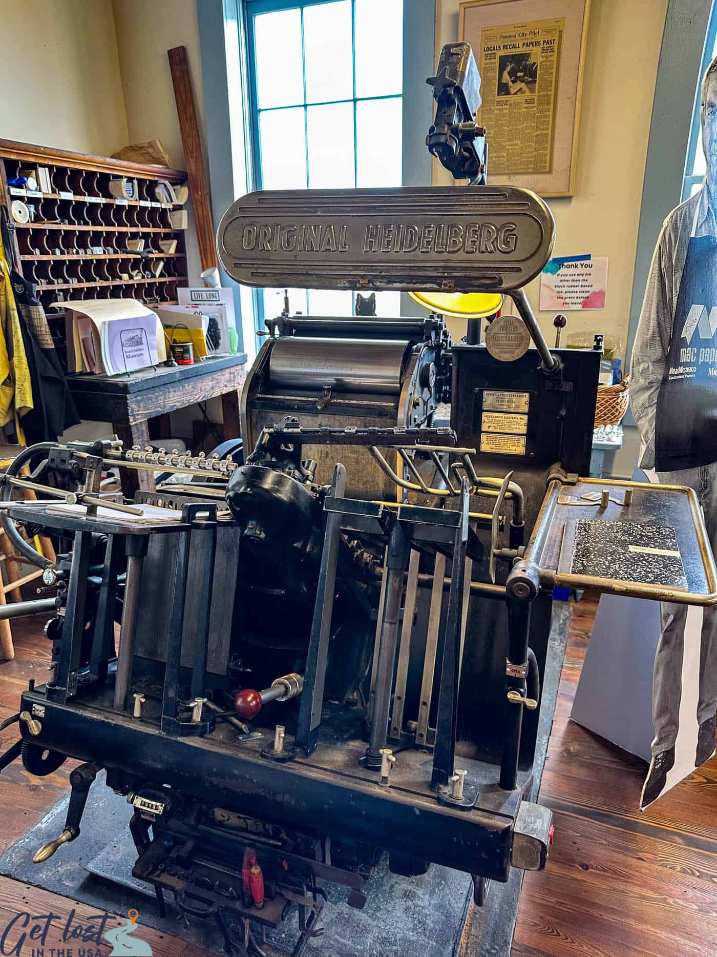 Original Heidelberg printing press.