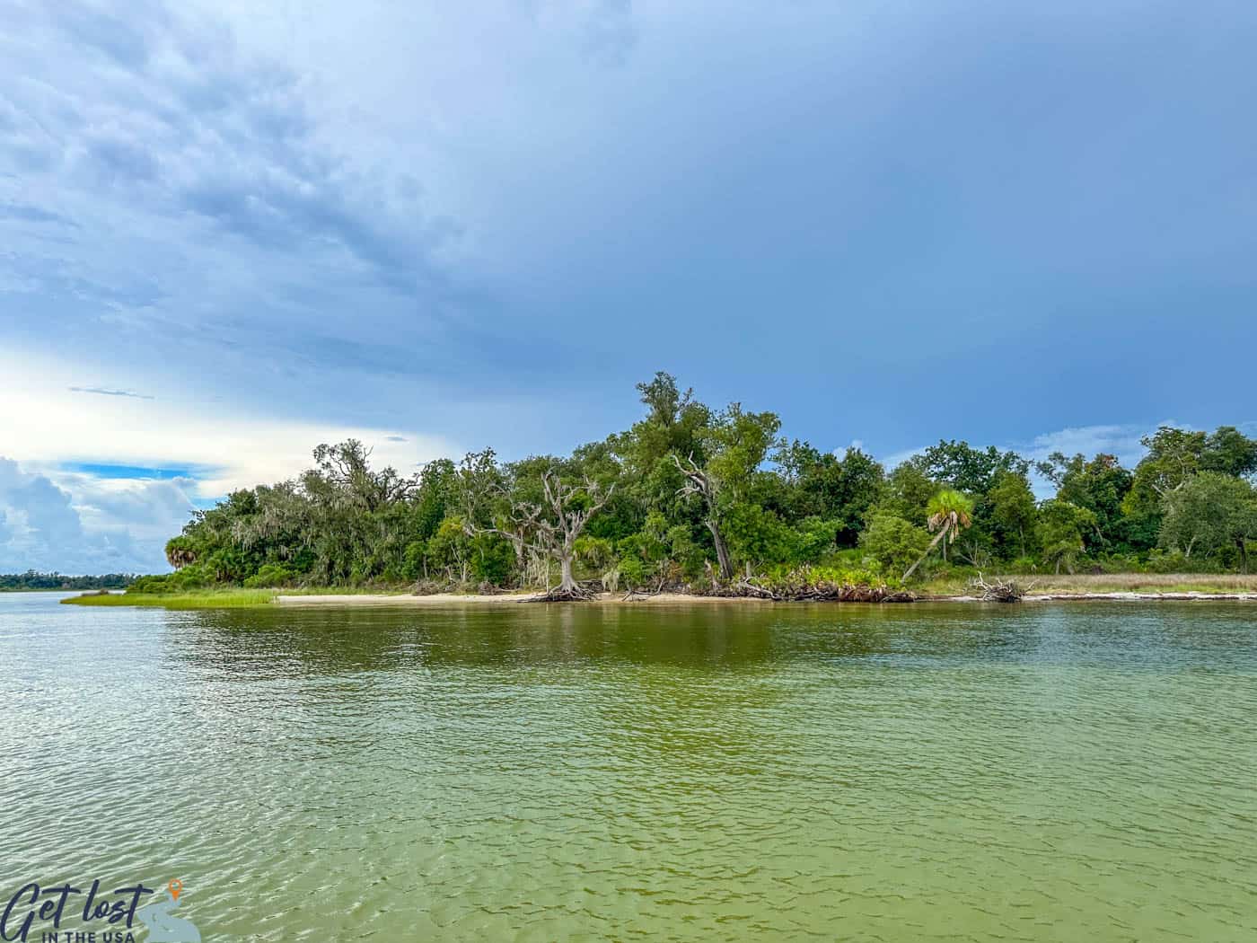 Shell Island as seen from Flippin' Awesome Adventures Panama City boat tours.