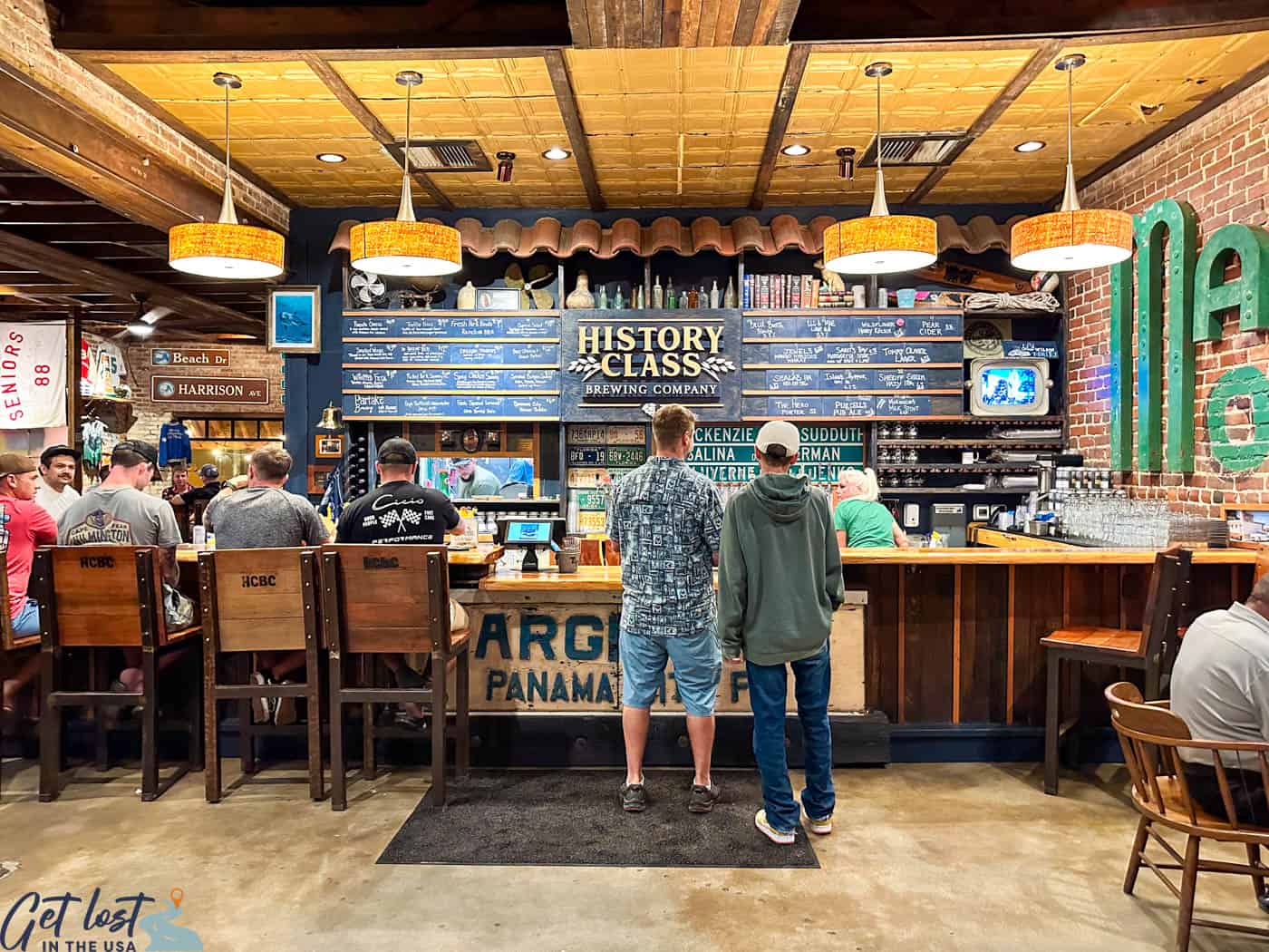 bar inside History Class Brewery.