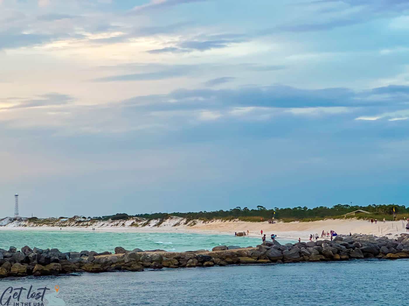 swimming hole and beach in gulf by Panama City.