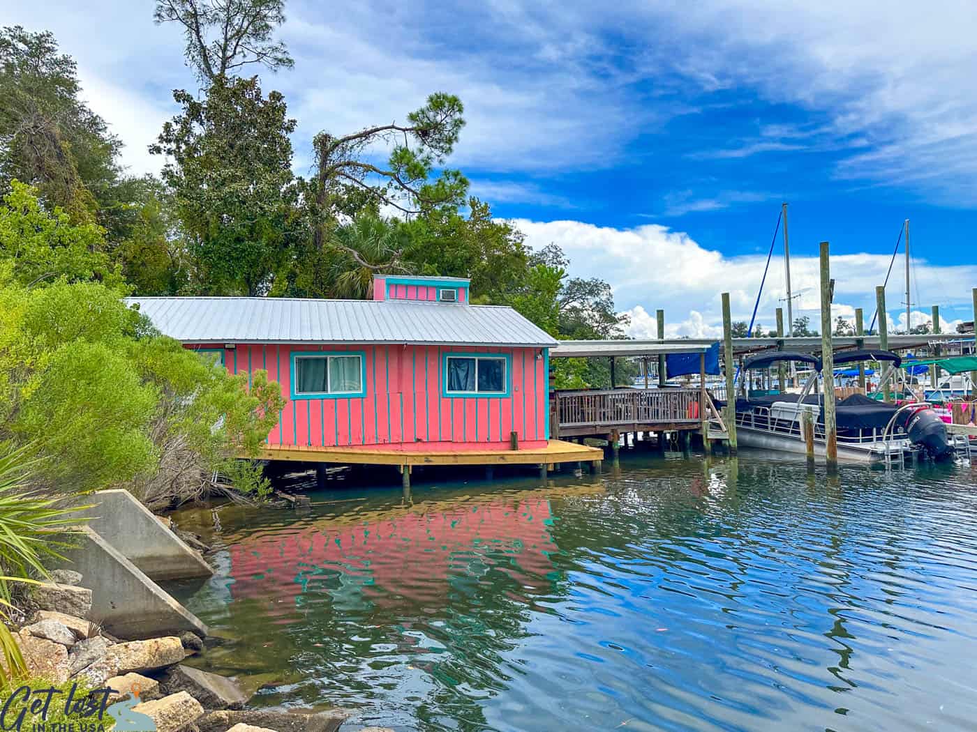 view of Bayou Joe's from dock.